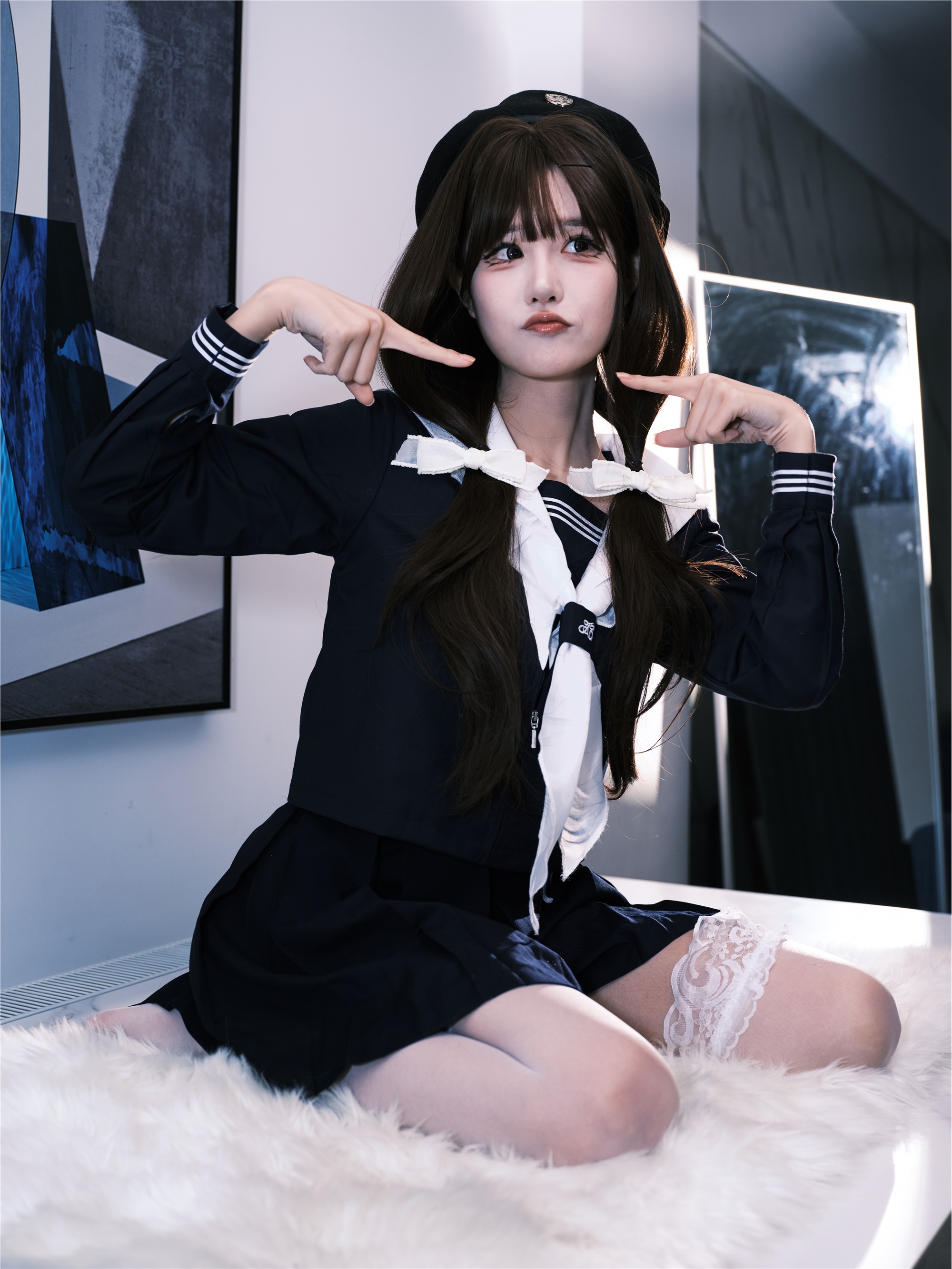 YITUYU艺图语 2025.02.02 女水手的假日 深蓝白丝版 孟程程